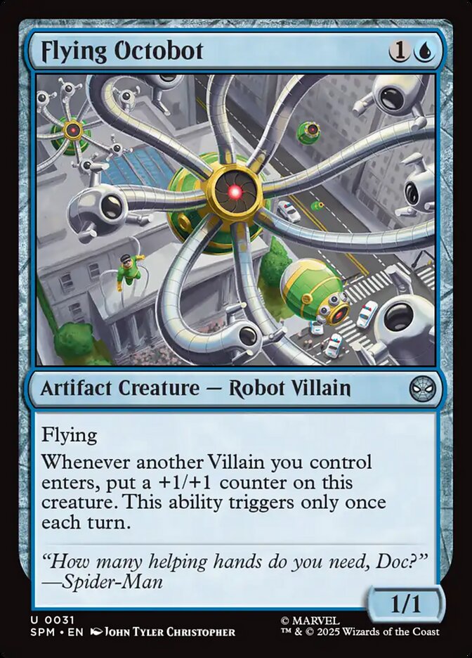 Flying Octobot – Uncommon Magic: The Gathering card from Marvel's Spider-Man (#31)