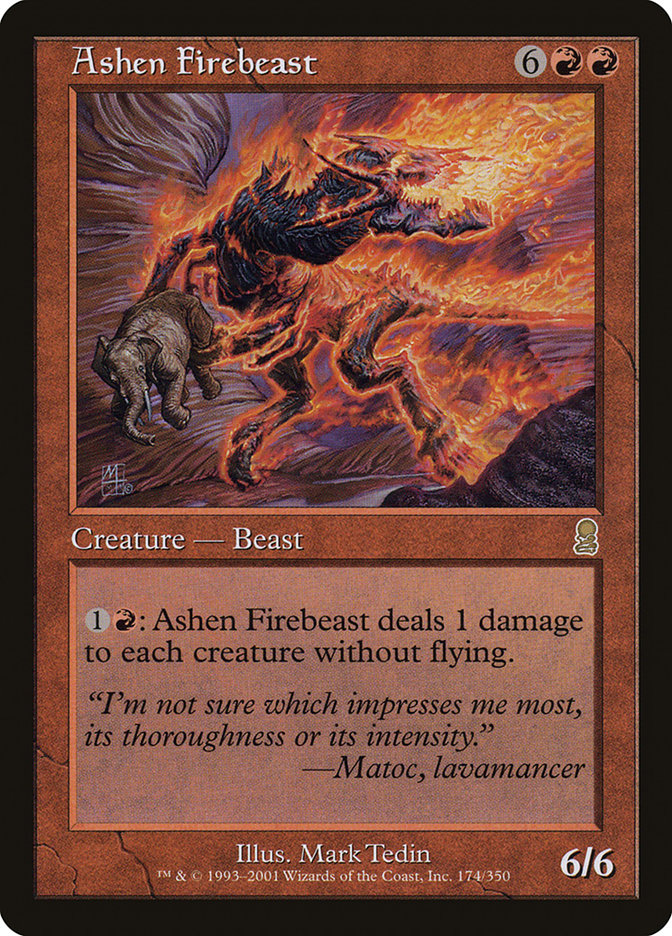 Ashen Firebeast – Rare Magic: The Gathering card from Odyssey (#174)