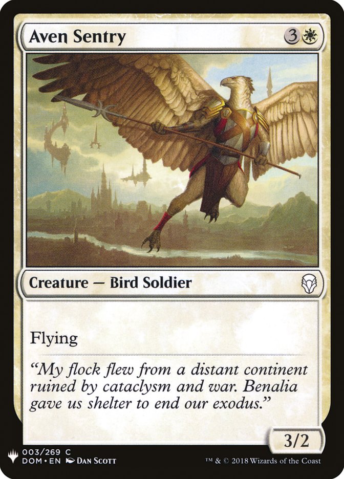Aven Sentry – Common Magic: The Gathering card from The List (#DOM-3)