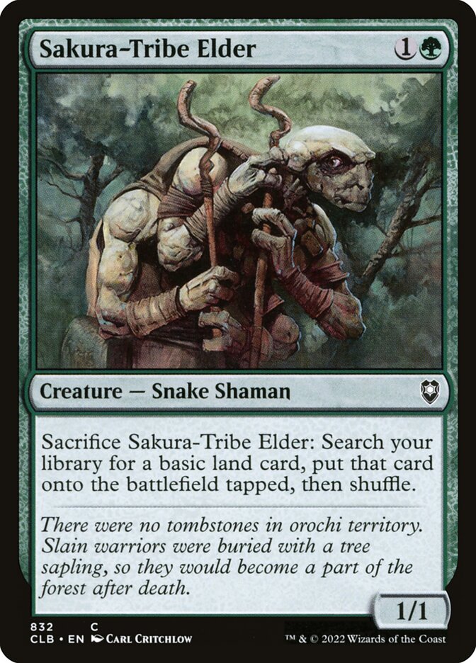 Sakura-Tribe Elder – Common Magic: The Gathering card from Commander Legends: Battle for Baldur's Gate (#832)