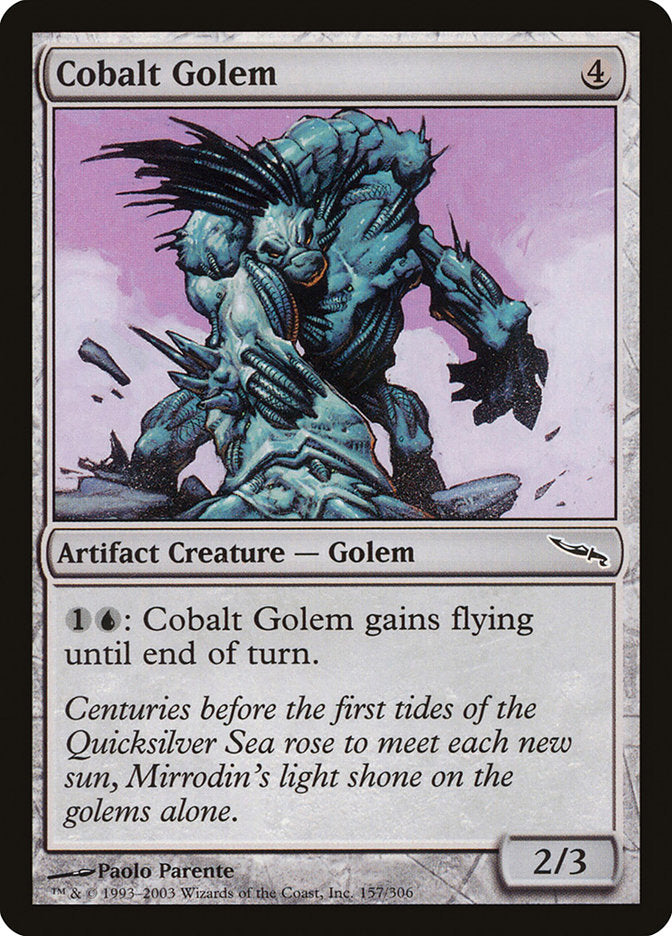 Cobalt Golem – Common Magic: The Gathering card from Mirrodin (#157)