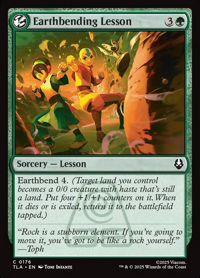 Earthbending Lesson – Common Magic: The Gathering card from Avatar: The Last Airbender (#176)