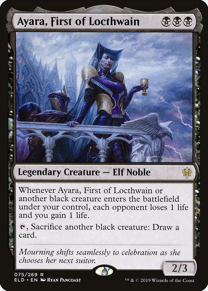 Ayara, First of Locthwain – Rare Magic: The Gathering card from Throne of Eldraine (#75)