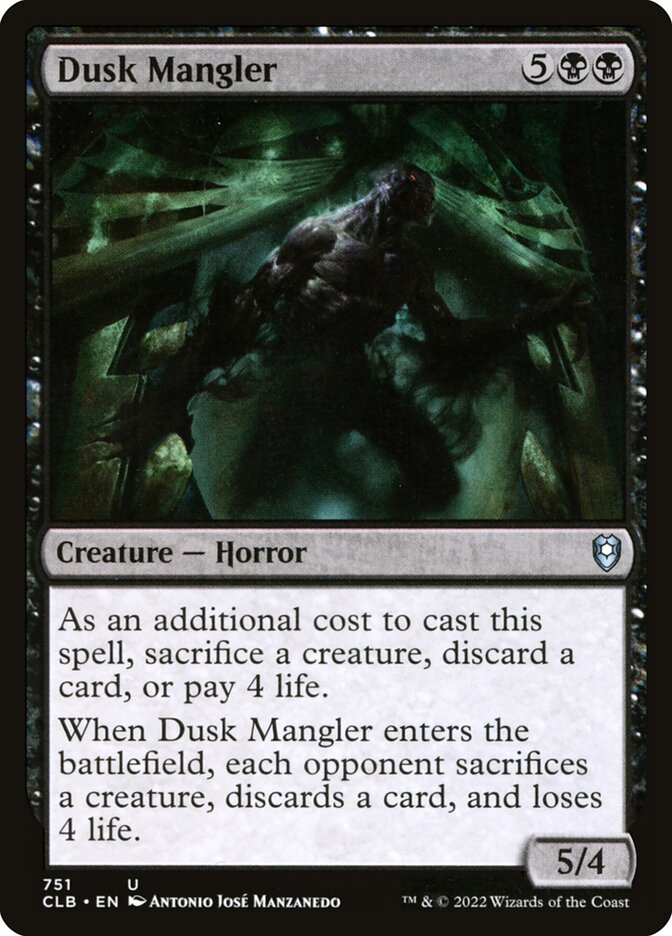 Dusk Mangler – Uncommon Magic: The Gathering card from Commander Legends: Battle for Baldur's Gate (#751)
