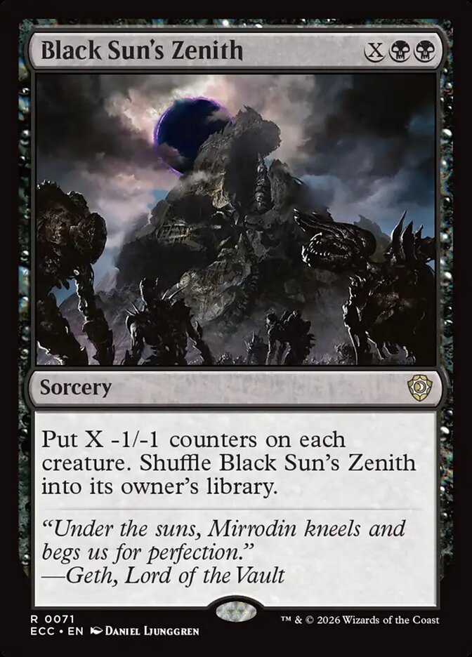 Black Sun's Zenith – Rare Magic: The Gathering card from Lorwyn Eclipsed Commander (#71)