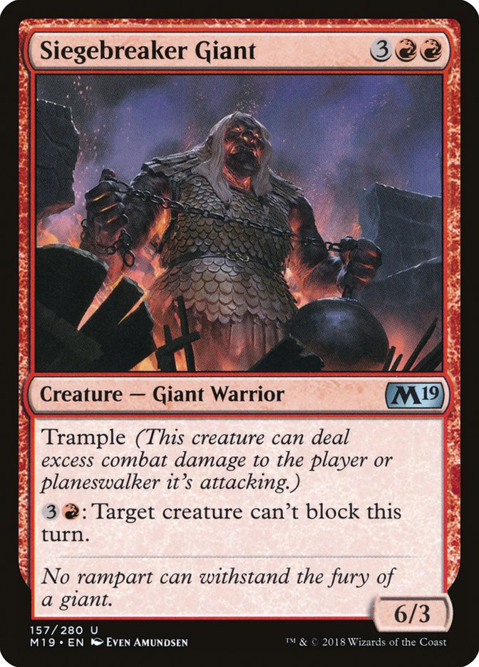 Siegebreaker Giant – Uncommon Magic: The Gathering card from Core Set 2019 (#157)