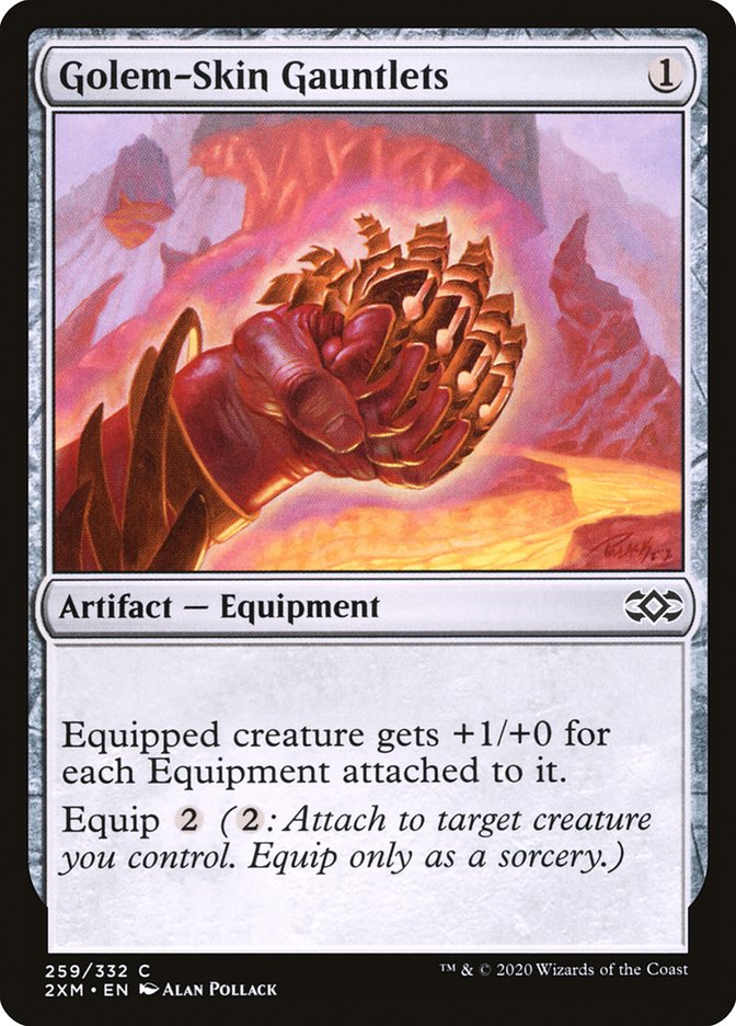 Golem-Skin Gauntlets – Common Magic: The Gathering card from Double Masters (#259)