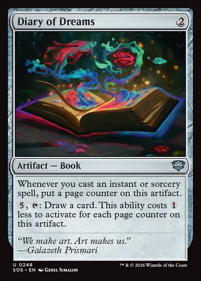 Diary of Dreams – Uncommon Magic: The Gathering card from Secrets of Strixhaven (#248)