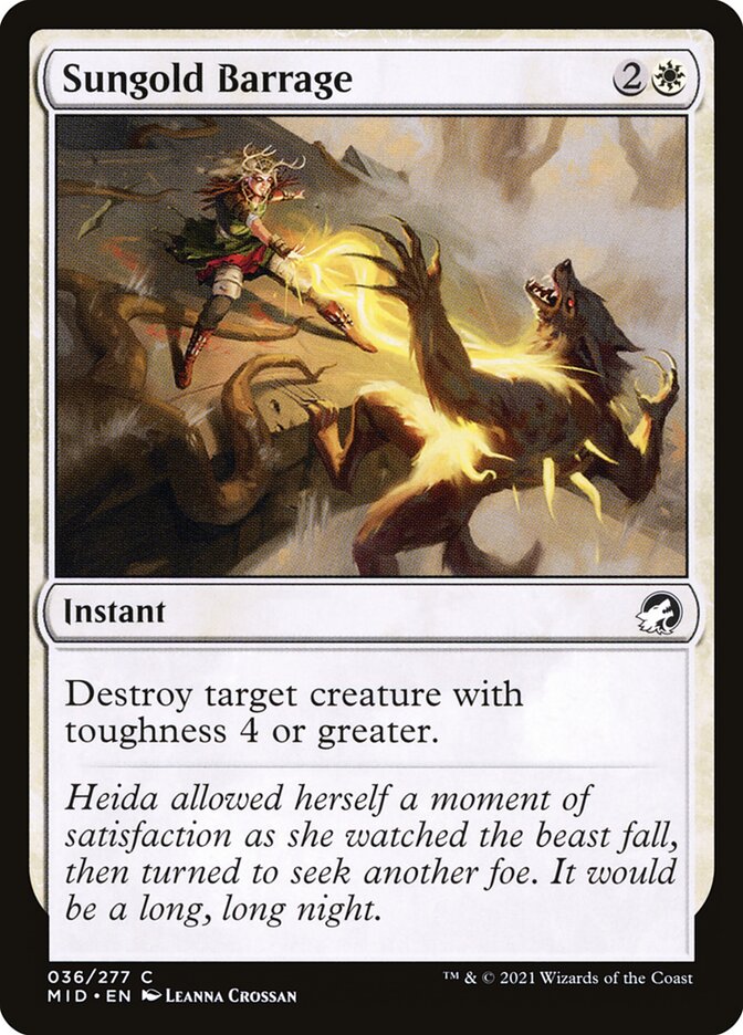 Sungold Barrage – Common Magic: The Gathering card from Innistrad: Midnight Hunt (#36)