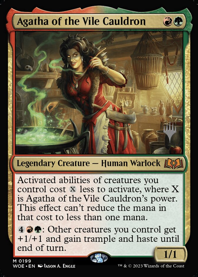 Agatha of the Vile Cauldron – Mythic Magic: The Gathering card from Wilds of Eldraine Promos (#199p)