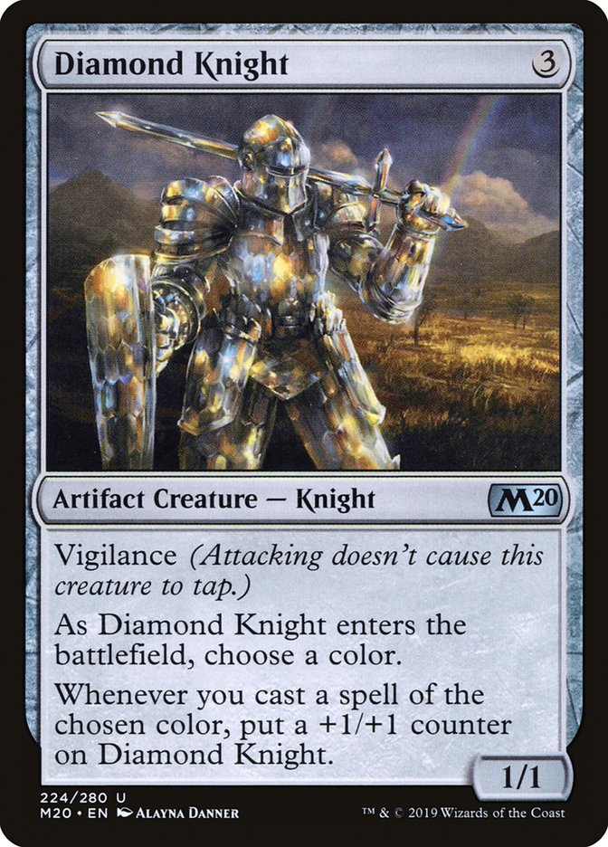 Diamond Knight – Uncommon Magic: The Gathering card from Core Set 2020 (#224)