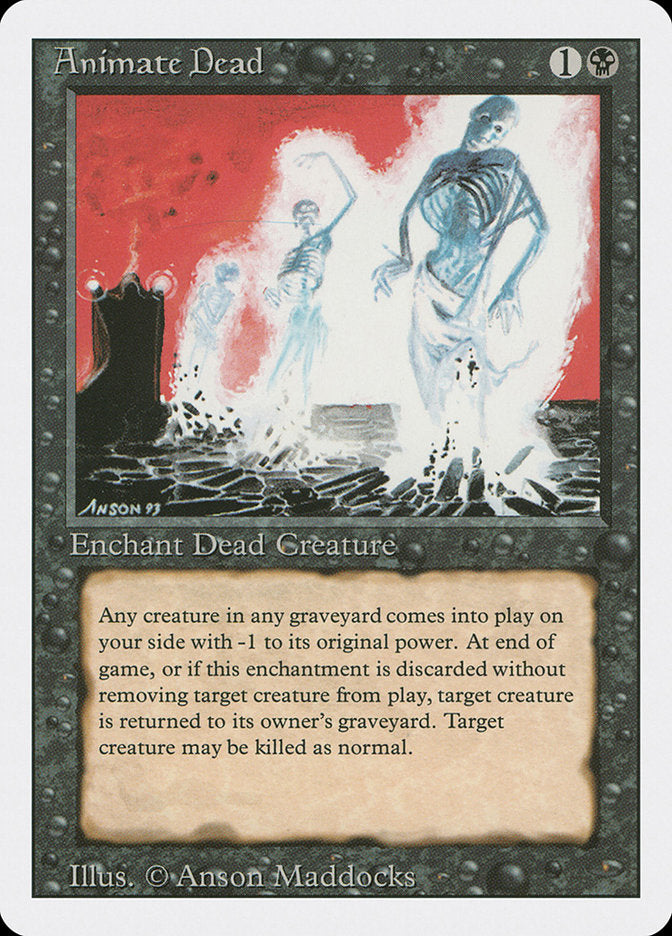 Animate Dead – Uncommon Magic: The Gathering card from Revised Edition (#93)