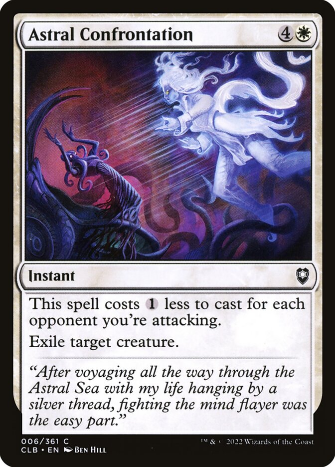 Astral Confrontation – Common Magic: The Gathering card from Commander Legends: Battle for Baldur's Gate (#6)