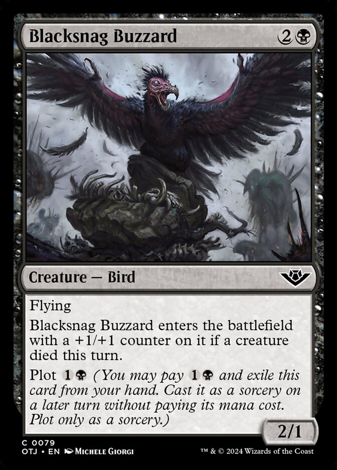 Blacksnag Buzzard – Common Magic: The Gathering card from Outlaws of Thunder Junction (#79)