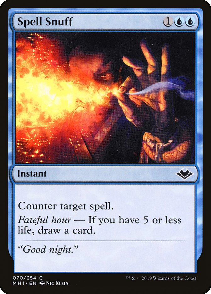 Spell Snuff – Common Magic: The Gathering card from Modern Horizons (#70)
