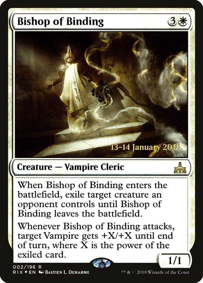 Bishop of Binding – Rare Magic: The Gathering card from Rivals of Ixalan Promos (#2s)