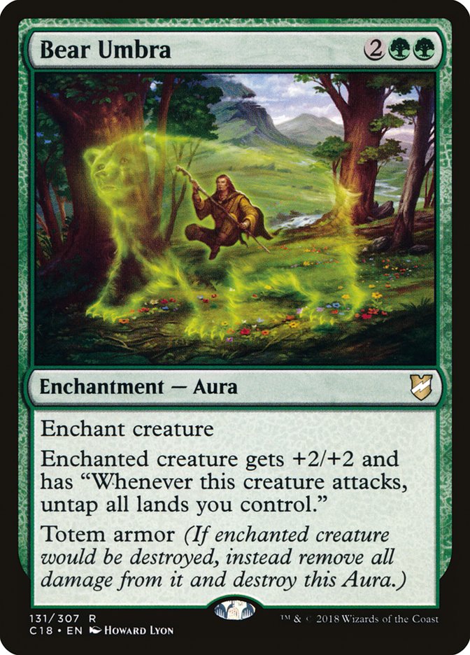 Bear Umbra – Rare Magic: The Gathering card from Commander 2018 (#131)