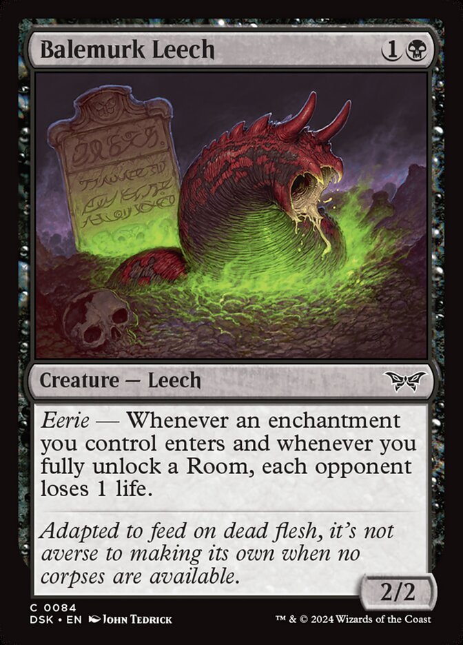 Balemurk Leech – Common Magic: The Gathering card from Duskmourn: House of Horror (#84)