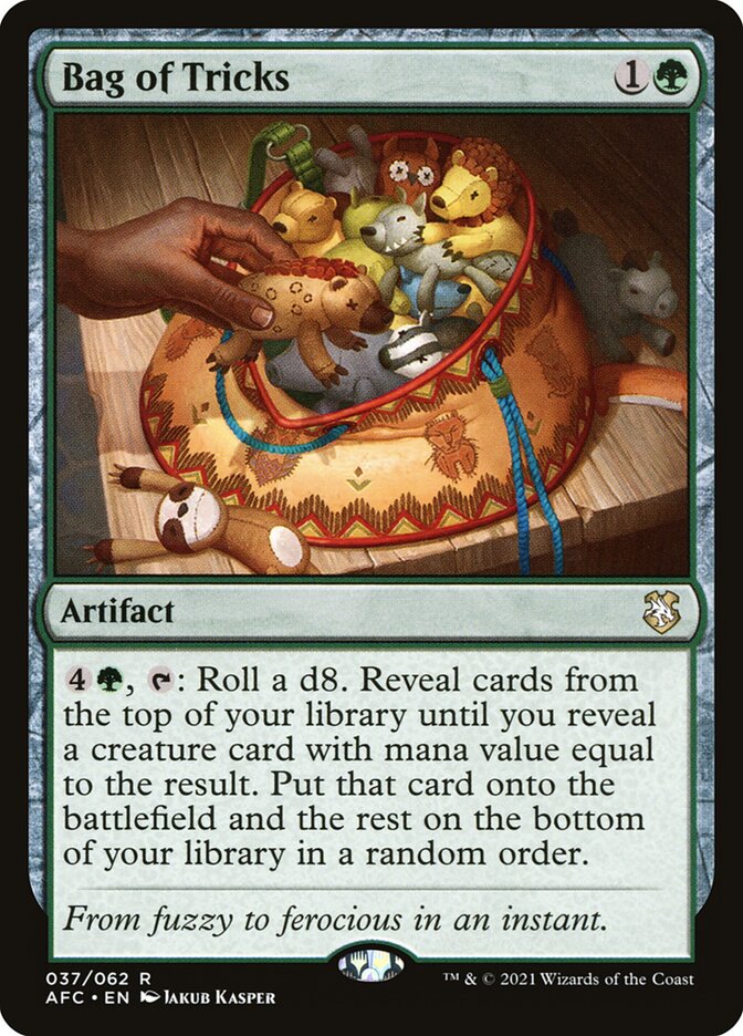 Bag of Tricks – Rare Magic: The Gathering card from Forgotten Realms Commander (#37)