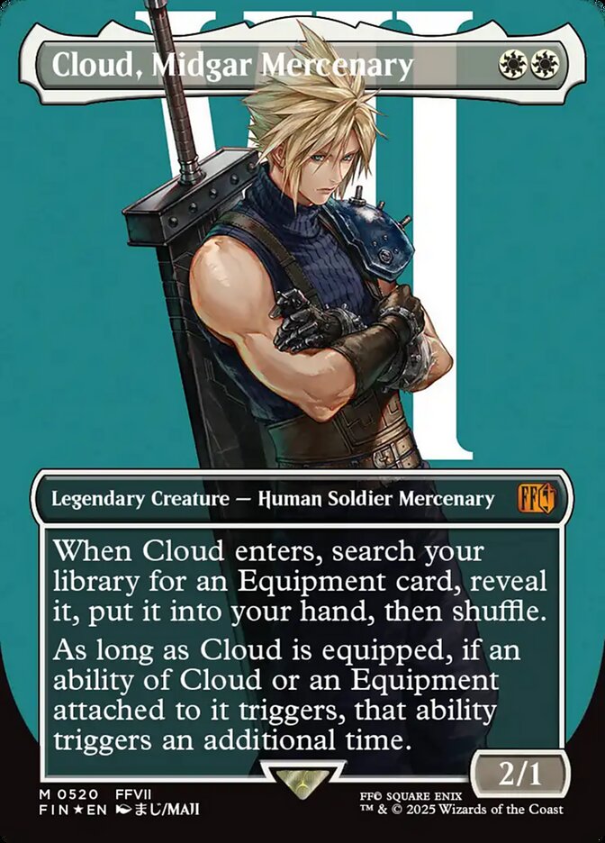 Cloud, Midgar Mercenary – Mythic Magic: The Gathering card from Final Fantasy (#520)