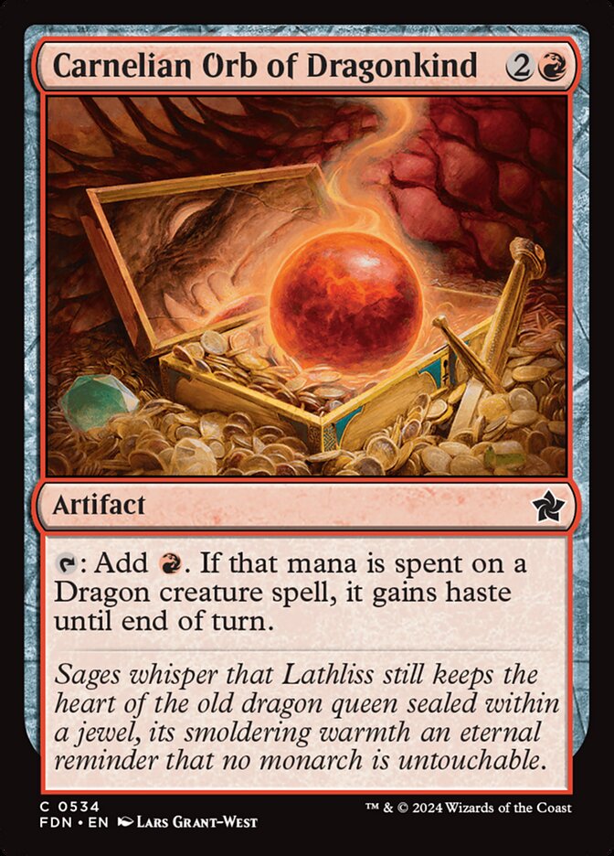 Carnelian Orb of Dragonkind – Common Magic: The Gathering card from Foundations (#534)