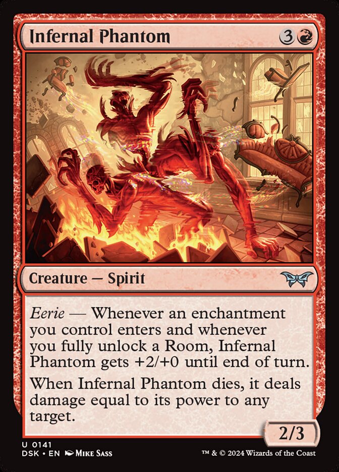 Infernal Phantom – Uncommon Magic: The Gathering card from Duskmourn: House of Horror (#141)