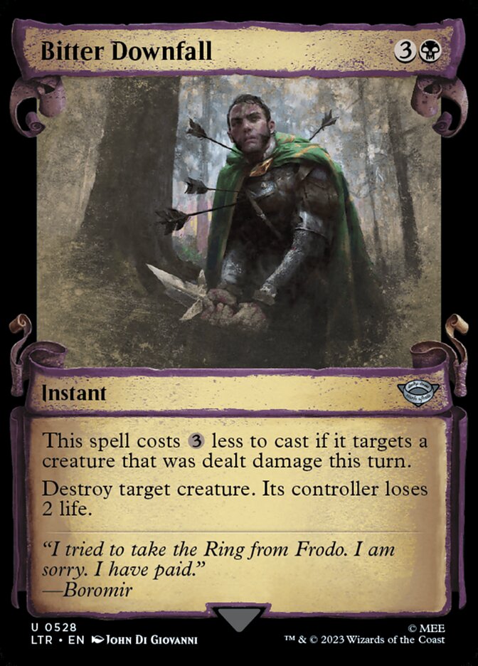 Bitter Downfall – Uncommon Magic: The Gathering card from The Lord of the Rings: Tales of Middle-earth (#528)