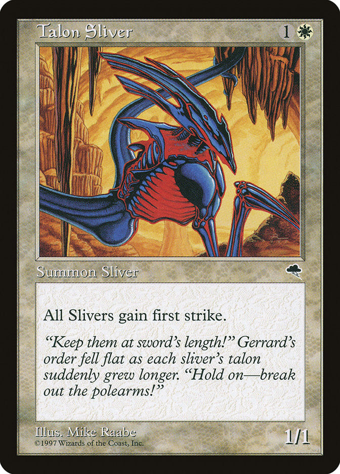 Talon Sliver – Common Magic: The Gathering card from Tempest (#50)