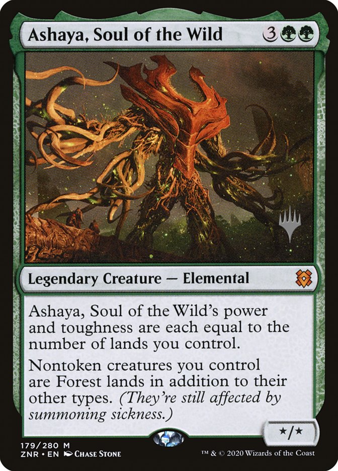 Ashaya, Soul of the Wild – Mythic Magic: The Gathering card from Zendikar Rising Promos (#179p)