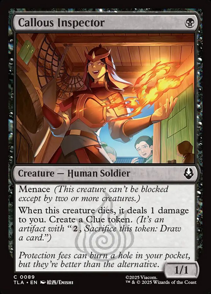 Callous Inspector – Common Magic: The Gathering card from Avatar: The Last Airbender (#89)