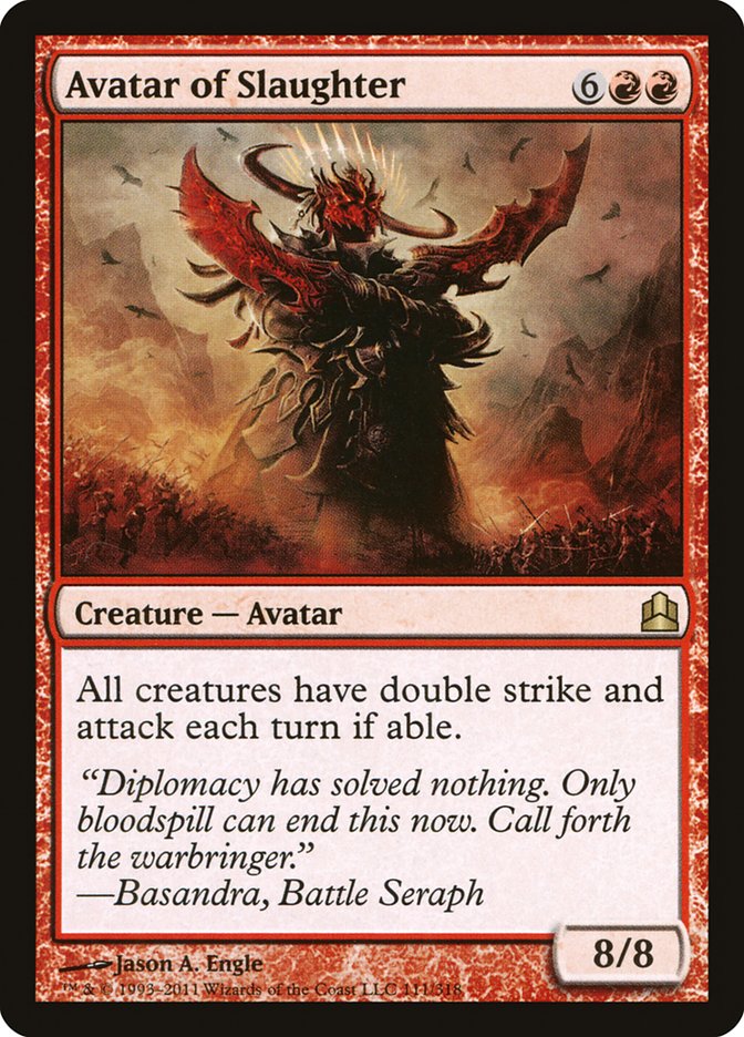 Avatar of Slaughter – Rare Magic: The Gathering card from Commander 2011 (#111)