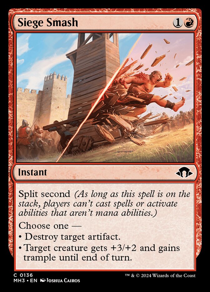 Siege Smash – Common Magic: The Gathering card from Modern Horizons 3 (#136)