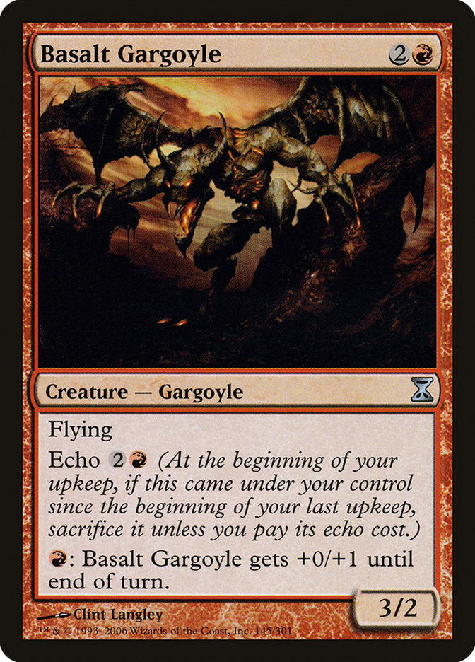 Basalt Gargoyle – Uncommon Magic: The Gathering card from Time Spiral (#145)