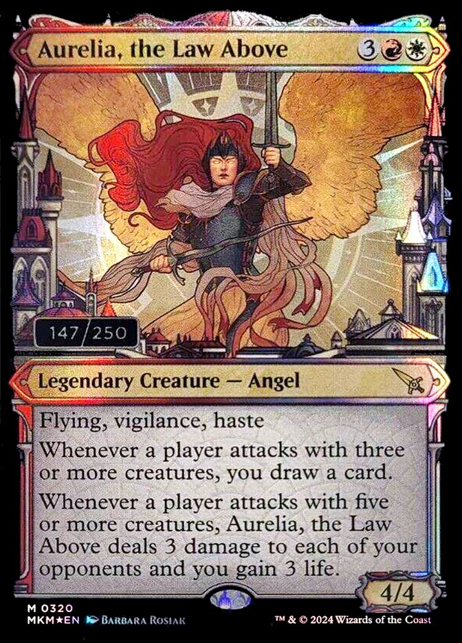 Aurelia, the Law Above – Rare Magic: The Gathering card from Murders at Karlov Manor (#317z)