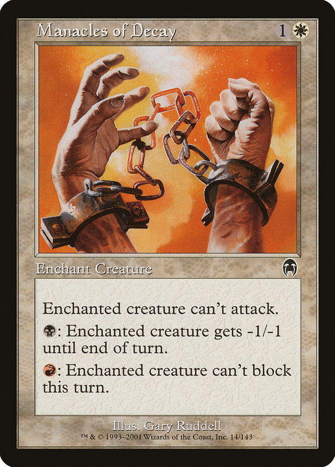 Manacles of Decay – Common Magic: The Gathering card from Apocalypse (#14)