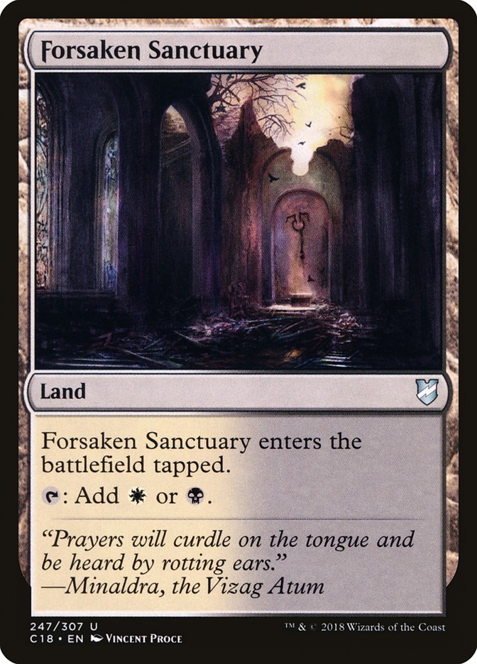 Forsaken Sanctuary – Uncommon Magic: The Gathering card from Commander 2018 (#247)