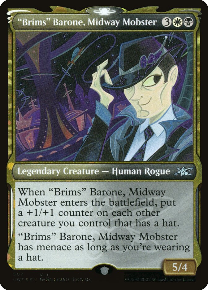 "Brims" Barone, Midway Mobster – Uncommon Magic: The Gathering card from Unfinity (#507)