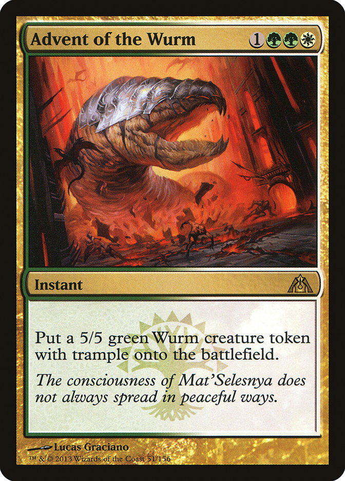 Advent of the Wurm – Rare Magic: The Gathering card from Dragon's Maze (#51)