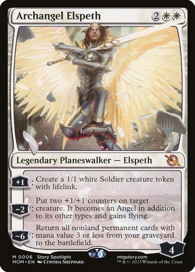 Archangel Elspeth – Mythic Magic: The Gathering card from March of the Machine Promos (#6p)