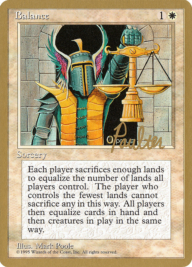 Balance – Rare Magic: The Gathering card from Pro Tour Collector Set (#pp6)