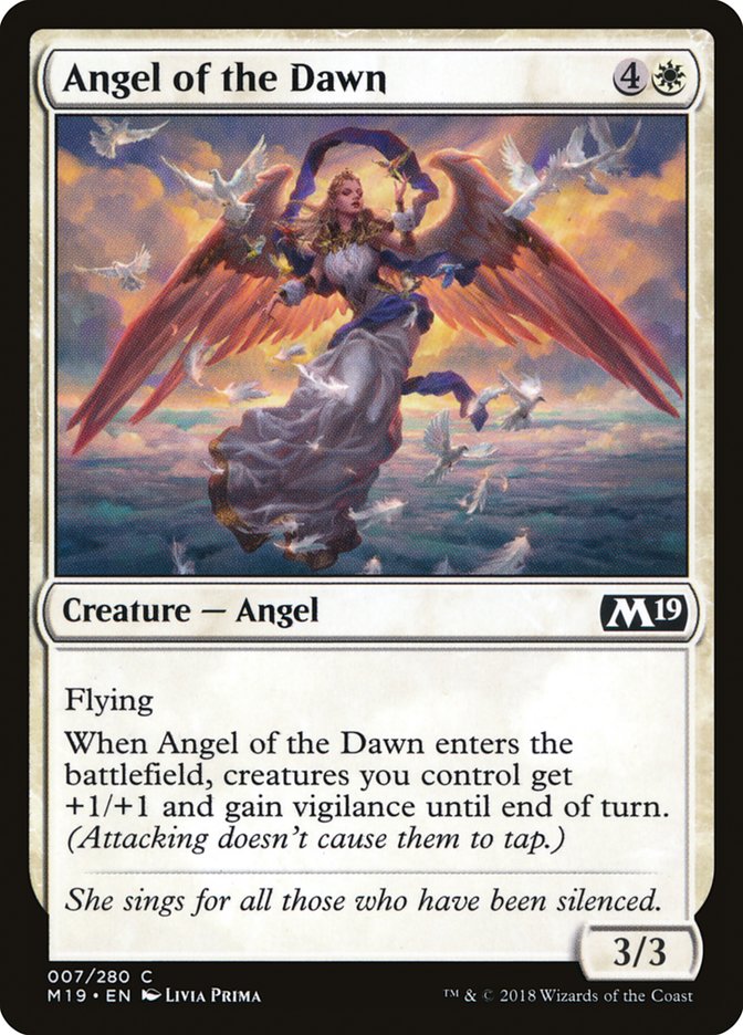 Angel of the Dawn – Common Magic: The Gathering card from Core Set 2019 (#7)