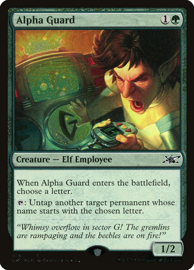 Alpha Guard – Common Magic: The Gathering card from Unfinity (#415)