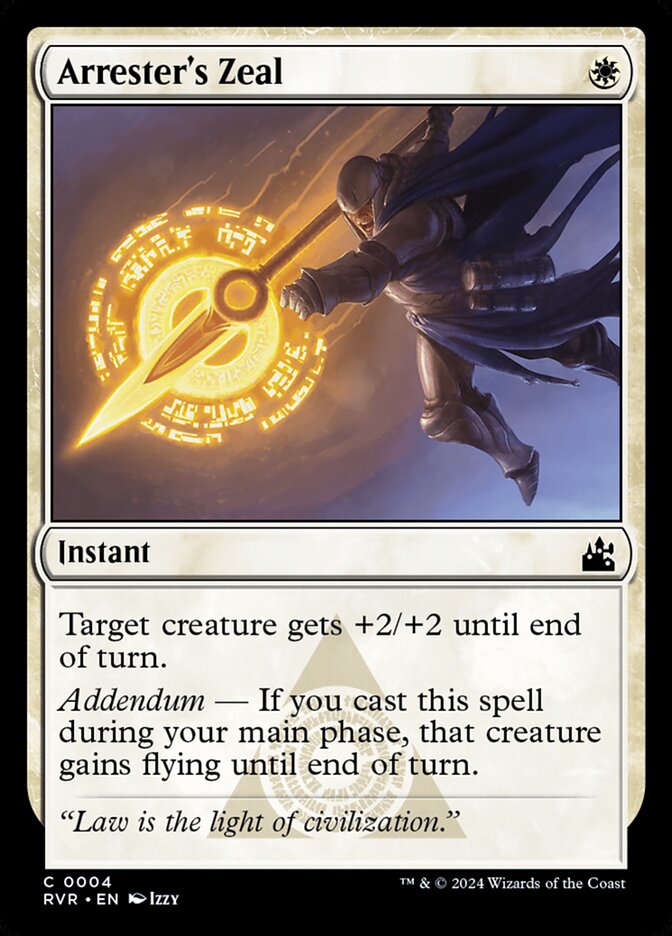 Arrester's Zeal – Common Magic: The Gathering card from Ravnica Remastered (#4)