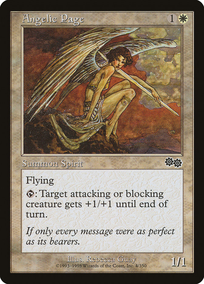 Angelic Page – Common Magic: The Gathering card from Urza's Saga (#4)