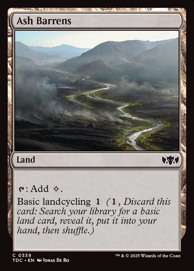 Ash Barrens – Common Magic: The Gathering card from Tarkir: Dragonstorm Commander (#339)