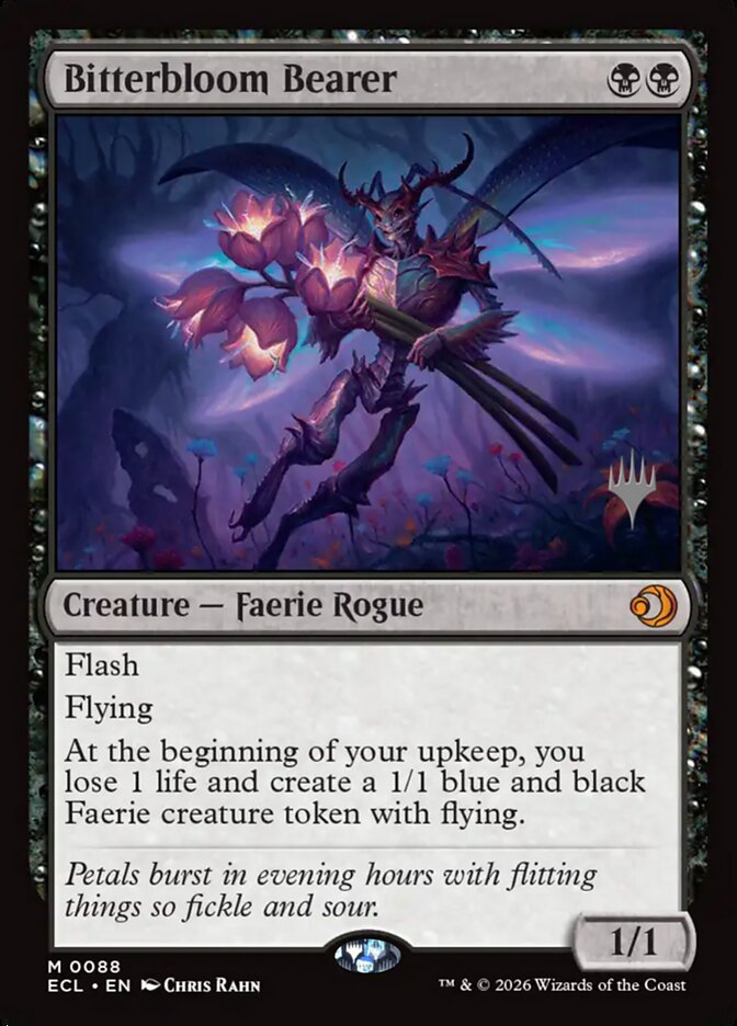 Bitterbloom Bearer – Mythic Magic: The Gathering card from Lorwyn Eclipsed Promos (#88p)
