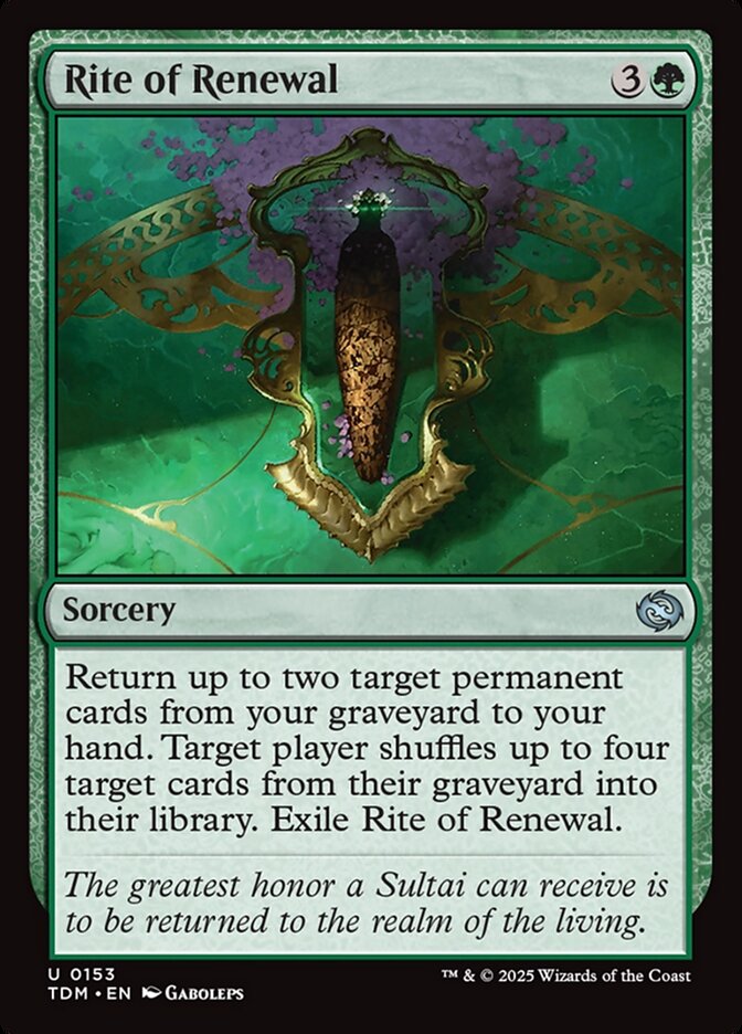 Rite of Renewal – Uncommon Magic: The Gathering card from Tarkir: Dragonstorm (#153)