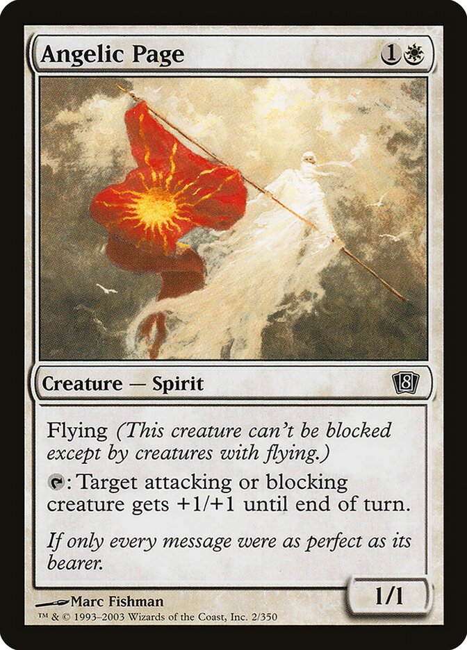 Angelic Page – Common Magic: The Gathering card from Eighth Edition (#2★)
