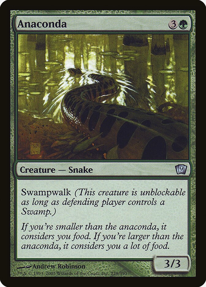 Anaconda – Uncommon Magic: The Gathering card from Ninth Edition (#229★)