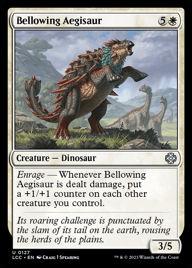 Bellowing Aegisaur – Uncommon Magic: The Gathering card from The Lost Caverns of Ixalan Commander (#127)